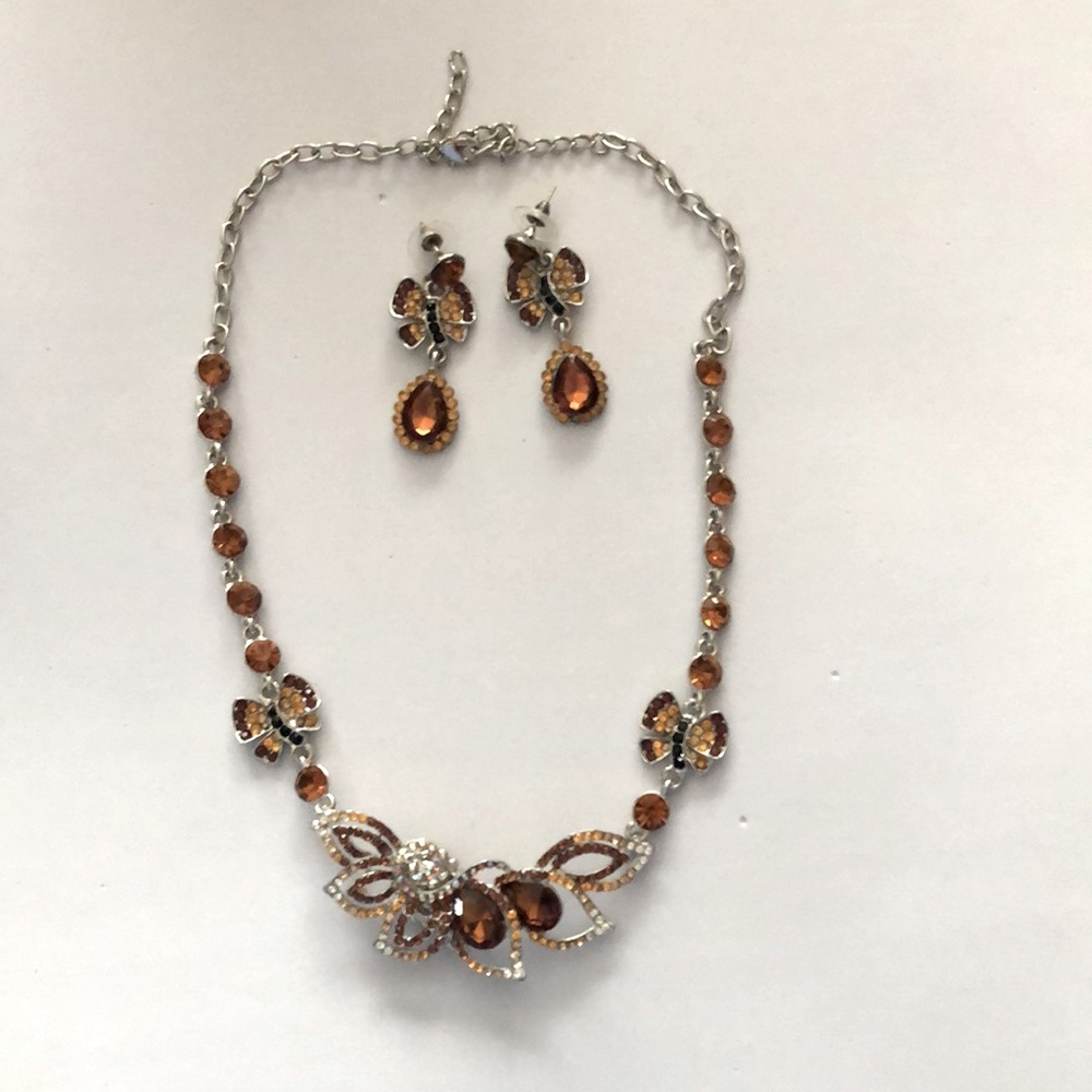 Butterfly Necklace and Earrings
